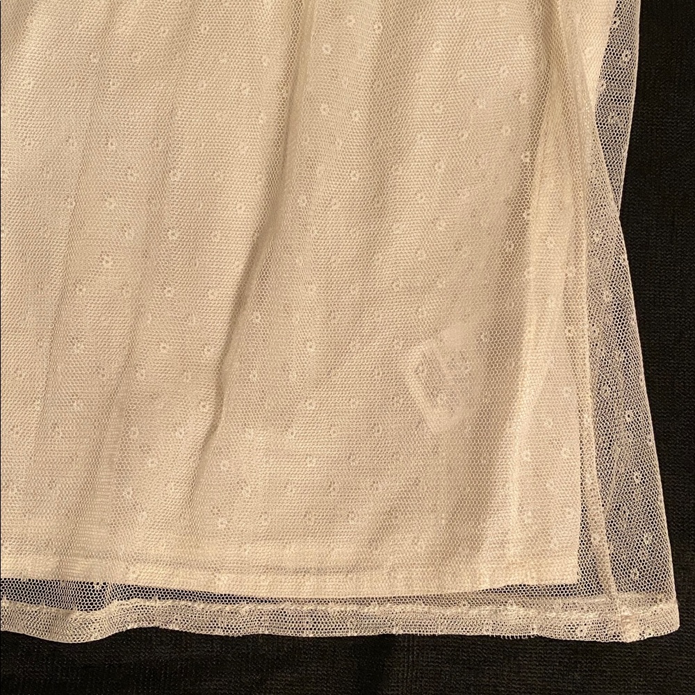 Feather Bone by Anthropologie Victorian cream lace high neck blouse crochet S - Picture 10 of 15